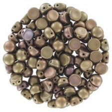 Czech 2-hole Cabochon beads 6mm Zinc Iris